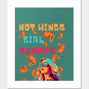 Hot Wings Girl Summer, Hot Girl Summer, Funny Print Posters and Art